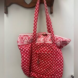 Vera Bradley farmhouse red tote bag